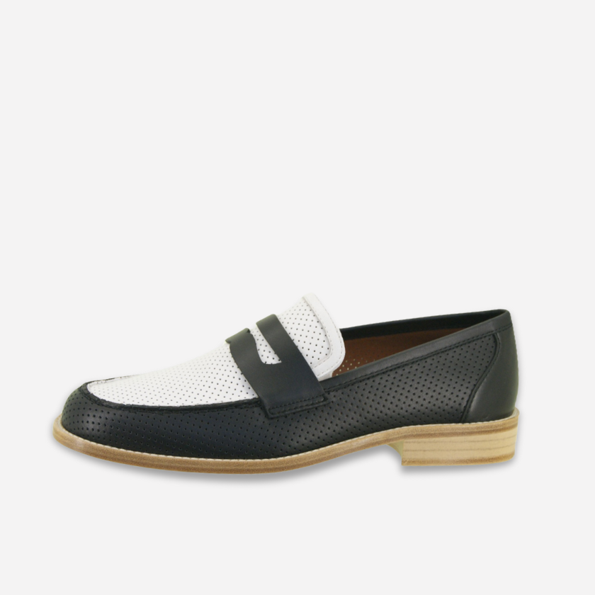 Mocassins blancs et noirs pour danser le swing - Homme