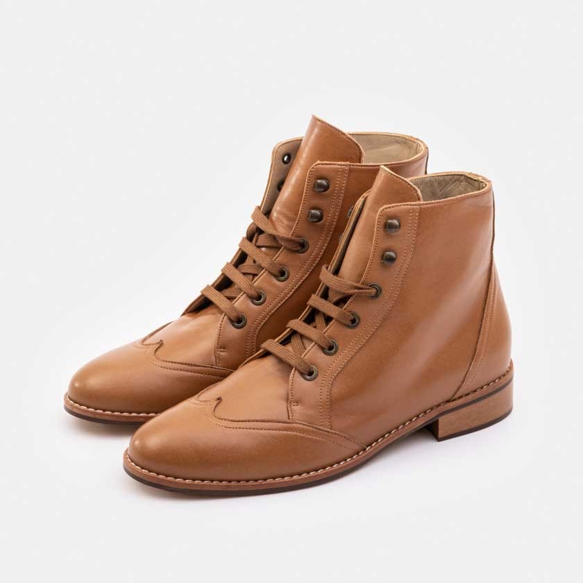 ALMA VINTAGE BOOTS LEATHER BROWN