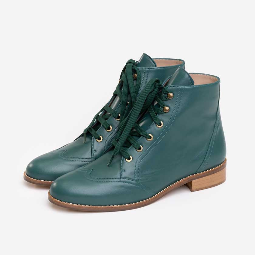 ALMA VINTAGE BOOTS GREEN BOTTLE