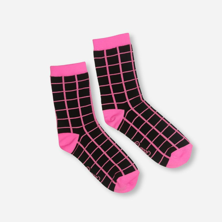 SCHWARZ/NEONKARIERTE SOCKEN