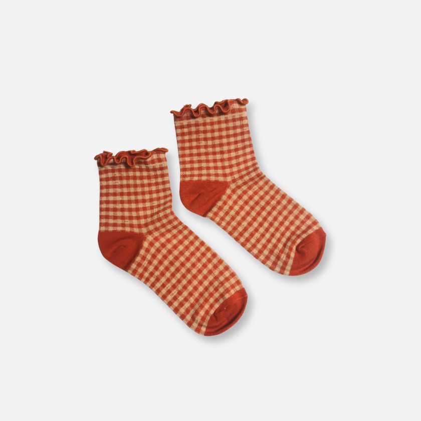 CHAUSSETTES VICHY ORANGES