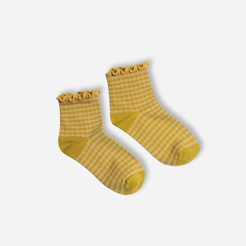 CHAUSSETTES VICHY MOUTARDE