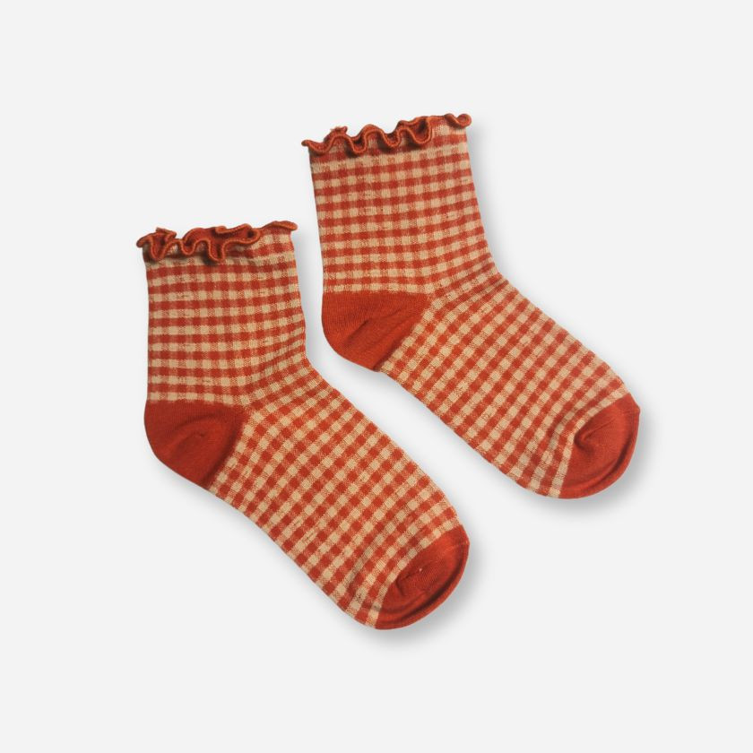 CHAUSSETTES VICHY ORANGES