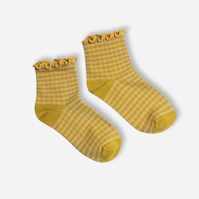 CHAUSSETTES VICHY MOUTARDE